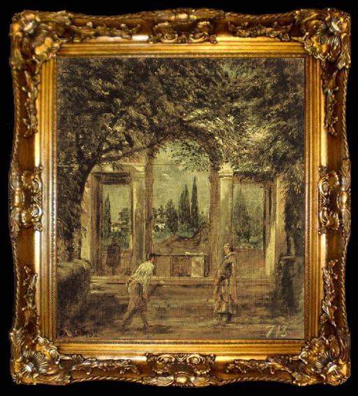 framed  Diego Velazquez View of the Garden of the Villa Medici in Rome II, ta009-2